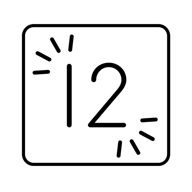 Square icon with number 12