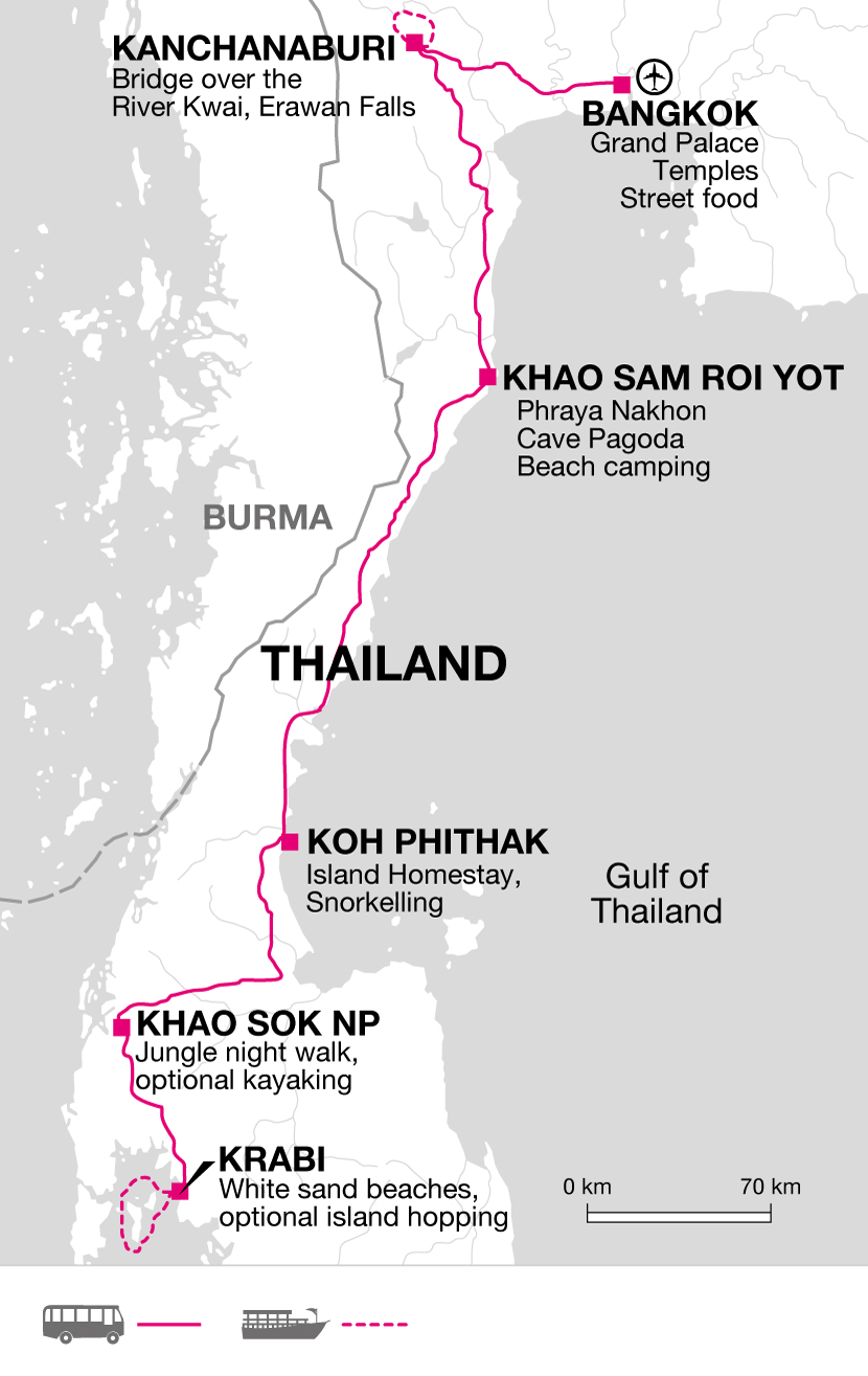 tourhub | Explore! | Simply Thailand | Tour Map