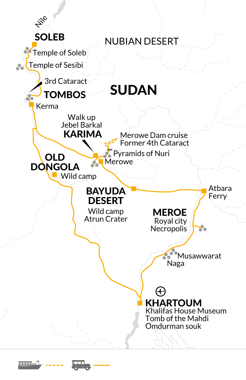 tourhub | Explore! | Sudan: Highlights of Ancient Nubia | Tour Map