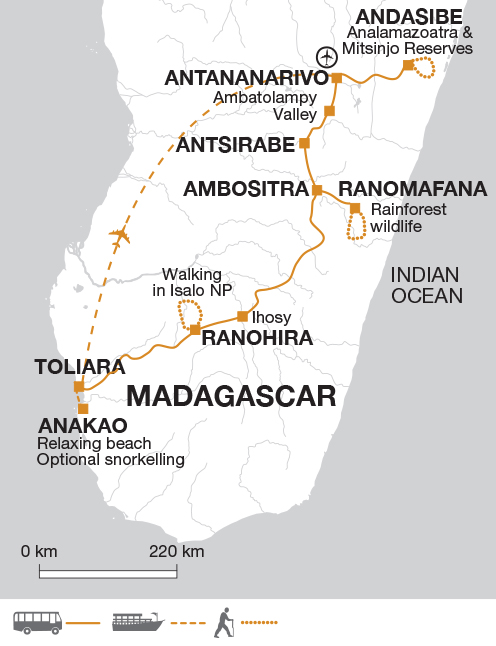 tourhub | Explore! | Madagascar: The Lost Continent | Tour Map