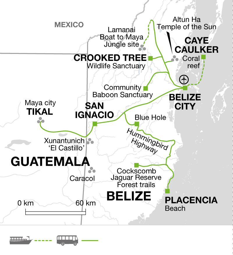 Mayan Ruins In Belize Map