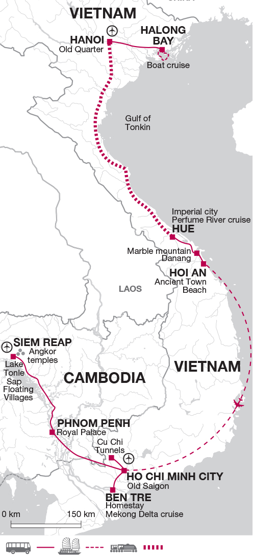 tourhub | Explore! | Inside Vietnam  and Cambodia extension | Tour Map