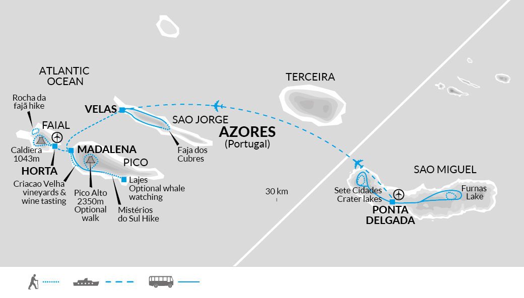 tourhub | Explore! | Azores Island Hopping | Tour Map