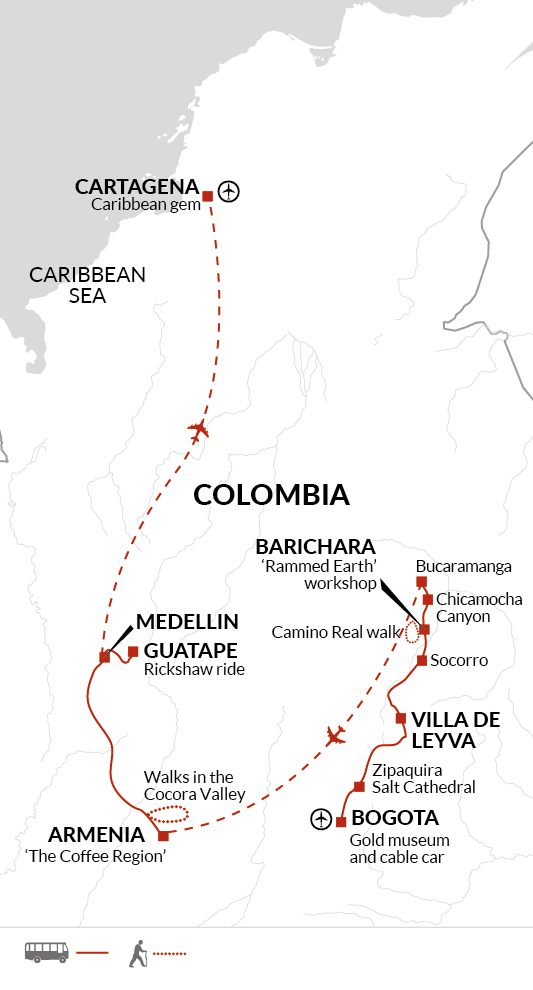 tourhub | Explore! | Contrasts of Colombia | Tour Map