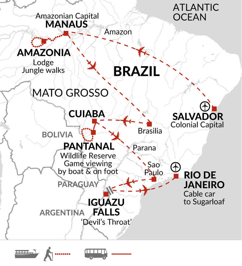 tourhub | Explore! | Pure Brazil | Tour Map