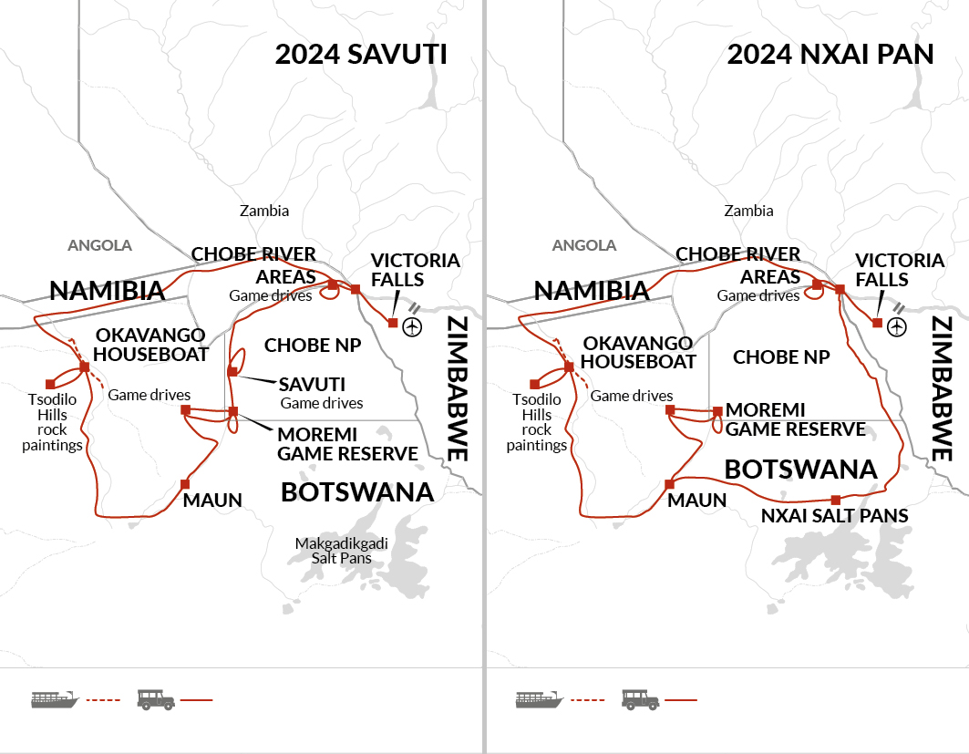 tourhub | Explore! | Botswana Wildlife Safari | Tour Map