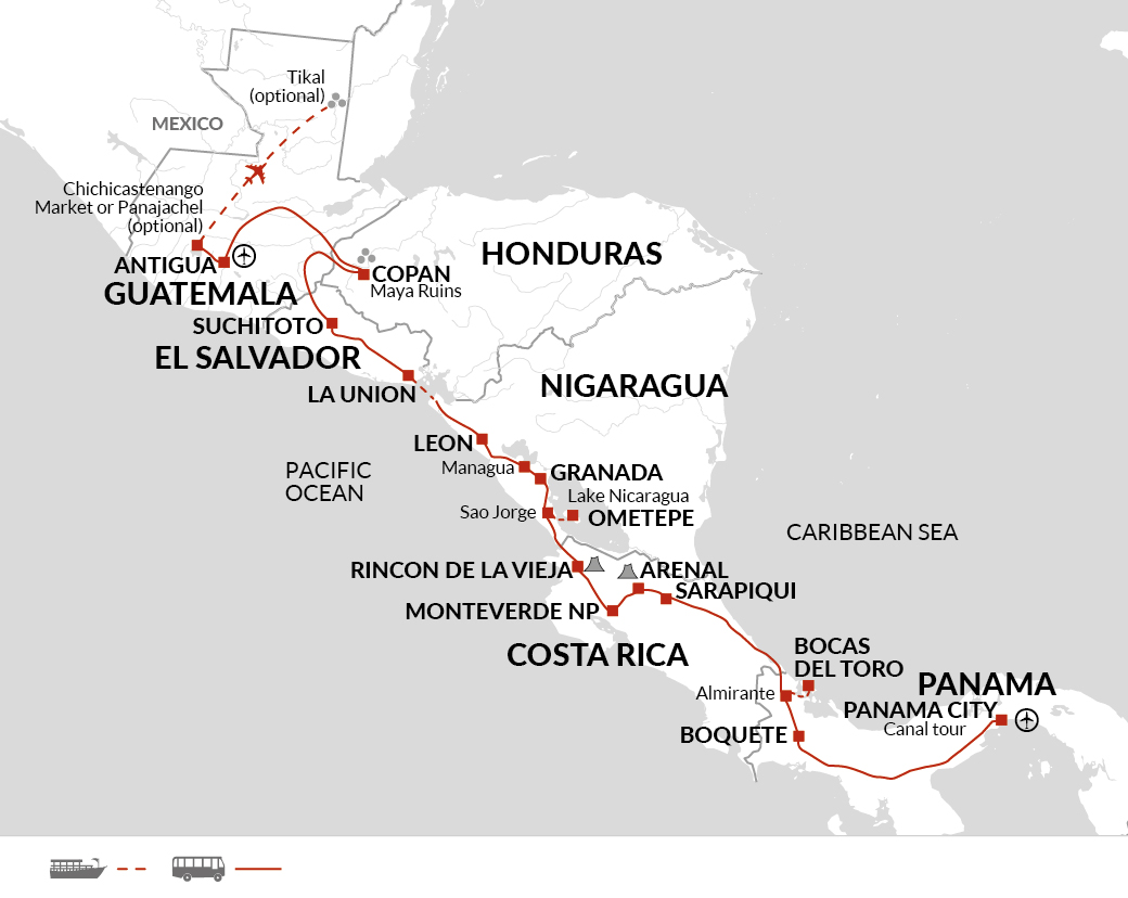 tourhub | Explore! | Central American Explorer | Tour Map