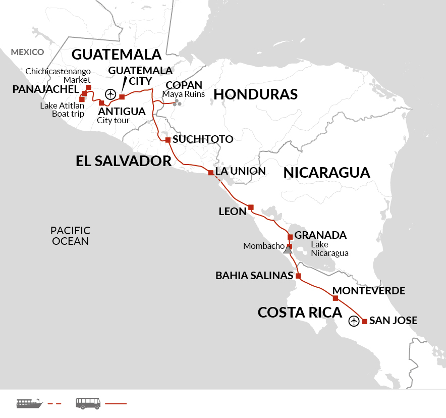 tourhub | Explore! | Central American Highlights | Tour Map