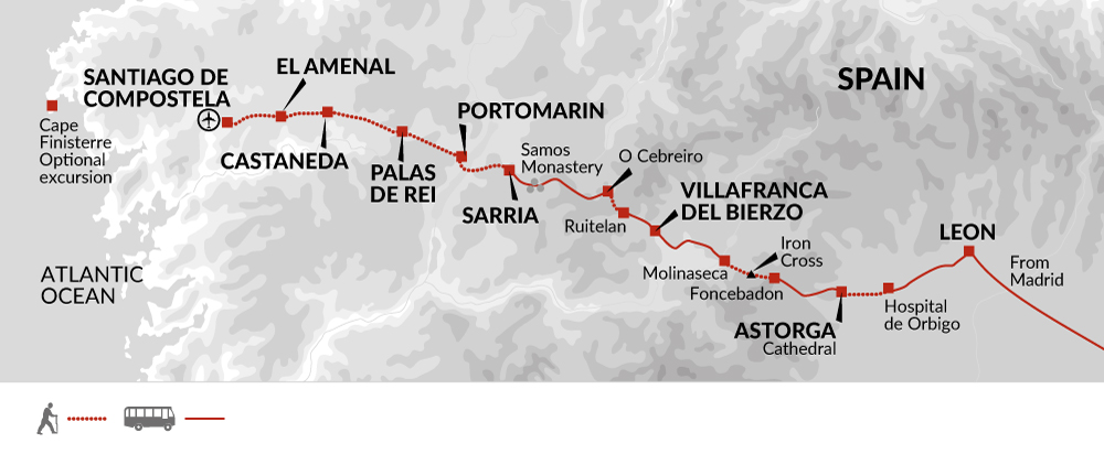 tourhub | Explore! | Camino De Santiago | Tour Map