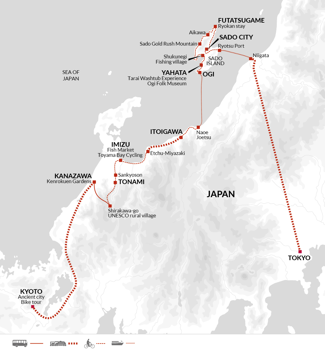 tourhub | Explore! | Cycle Japan | Tour Map