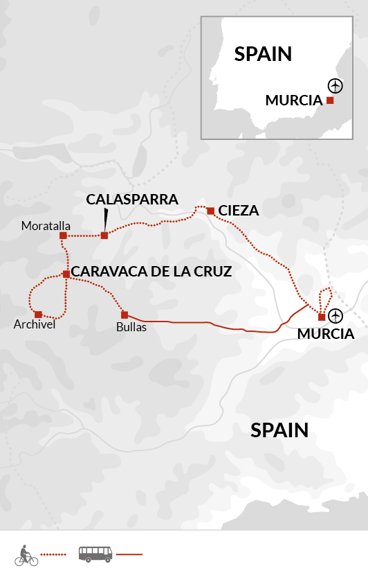 tourhub | Explore! | Cycle Southern Spain - Murcia | Tour Map