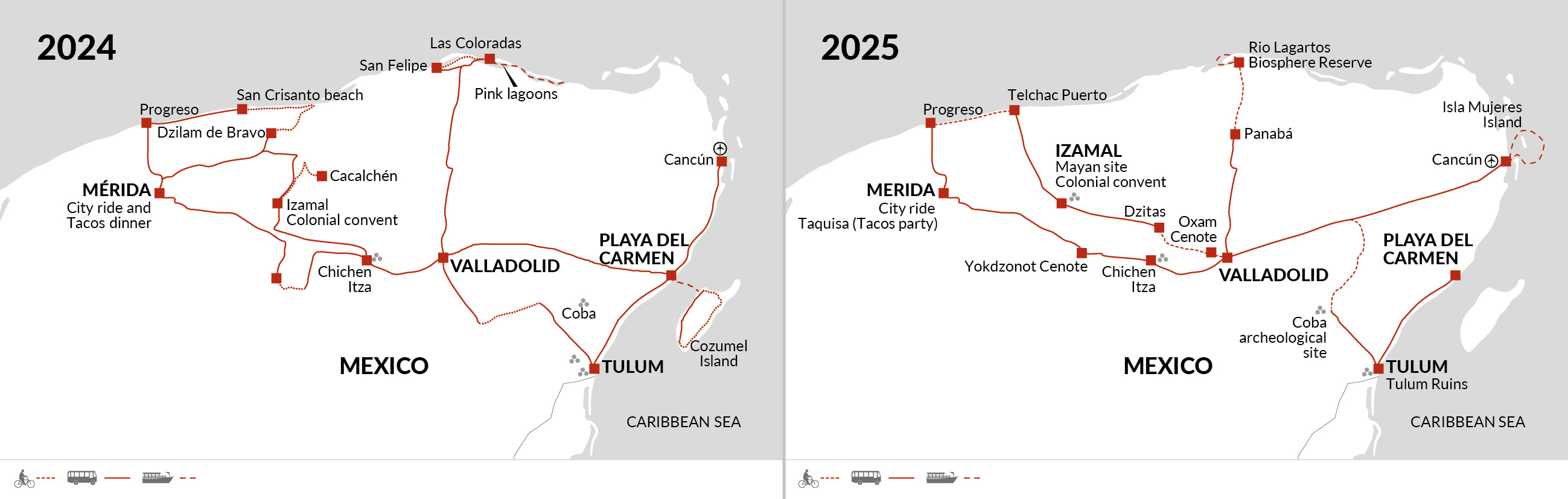 tourhub | Explore! | Cycle Mexico - The Yucatan Peninsula | Tour Map