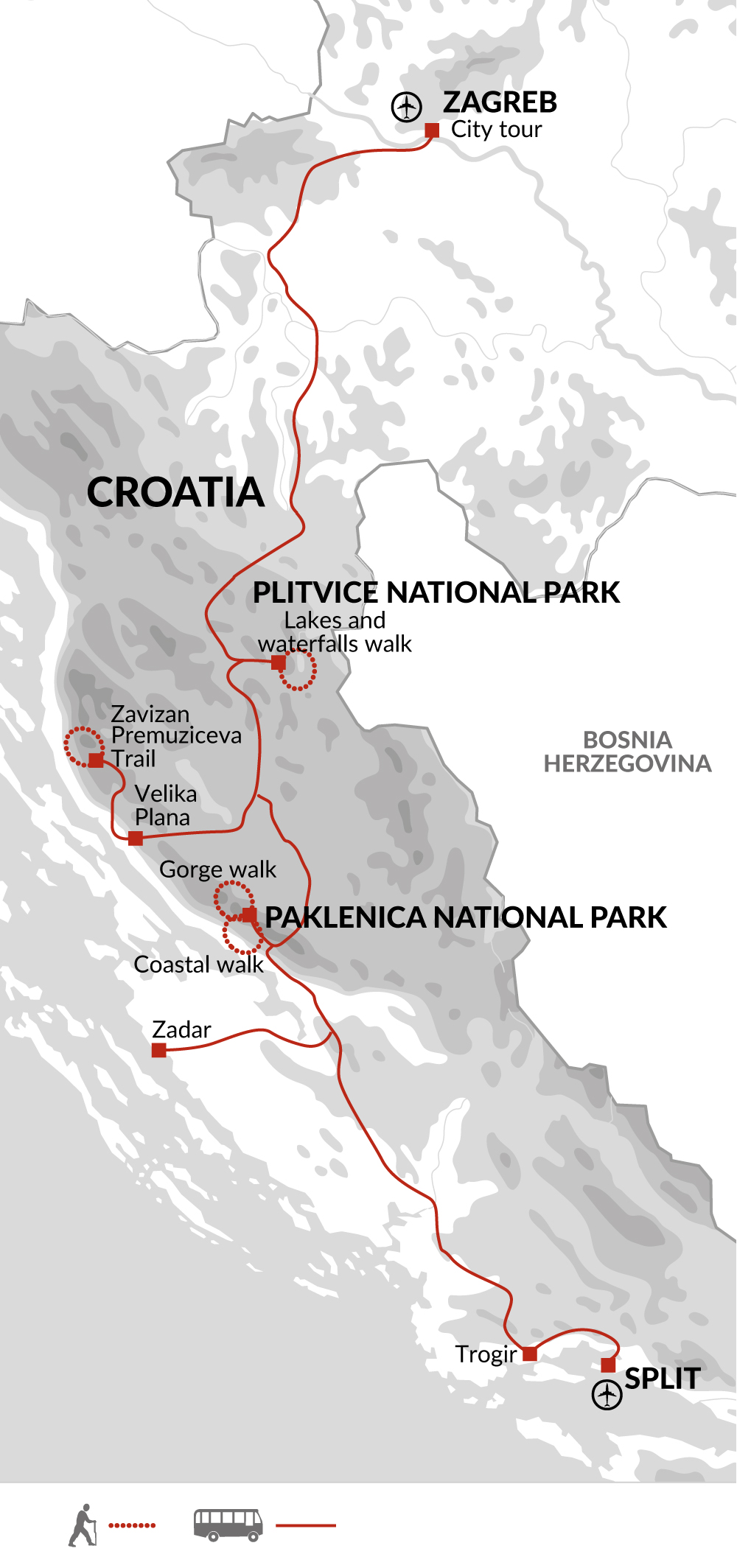 tourhub | Explore! | Walks & Coastal Towns Of Croatia | Tour Map