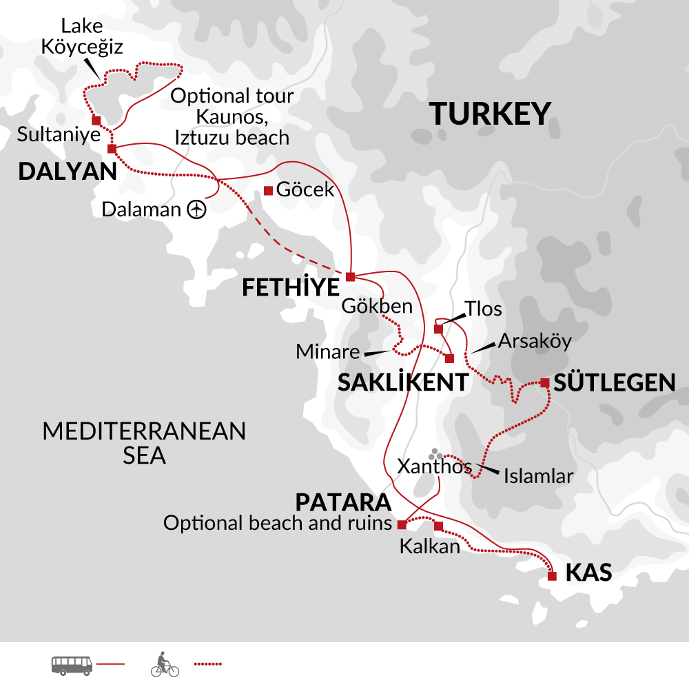 tourhub | Explore! | Cycle Turkey | Tour Map