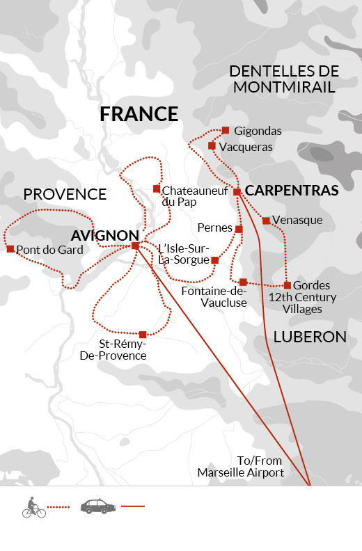 tourhub | Explore! | Vélo En Provence | Tour Map