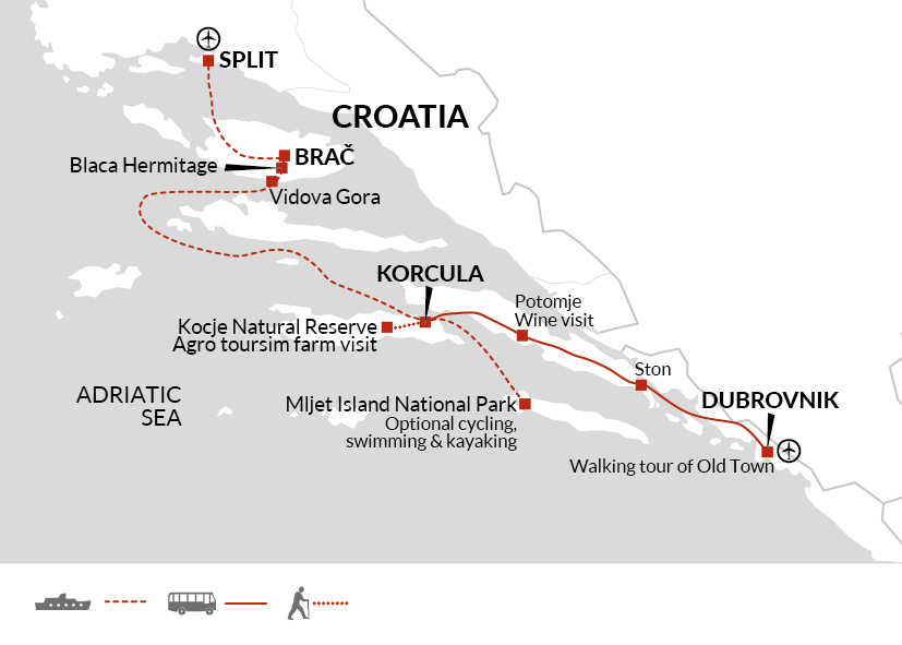 tourhub | Explore! | Croatia Island Hopping | Tour Map