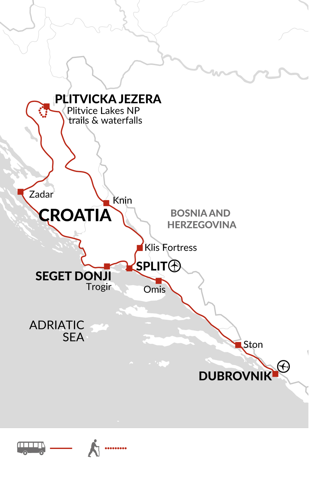 tourhub | Explore! | Highlights of Croatia | Tour Map