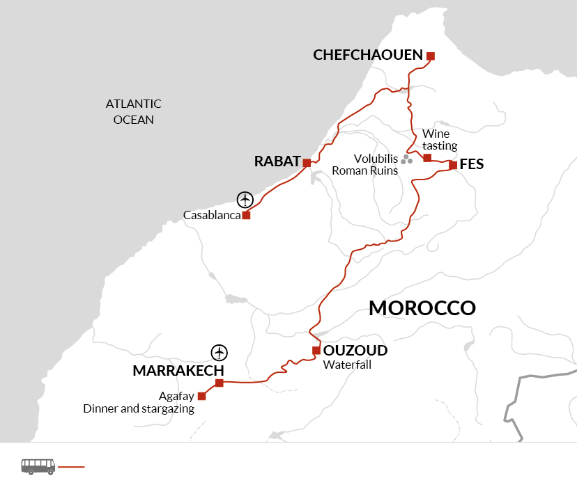 tourhub | Explore! | Upgraded - Discover Morocco | Tour Map