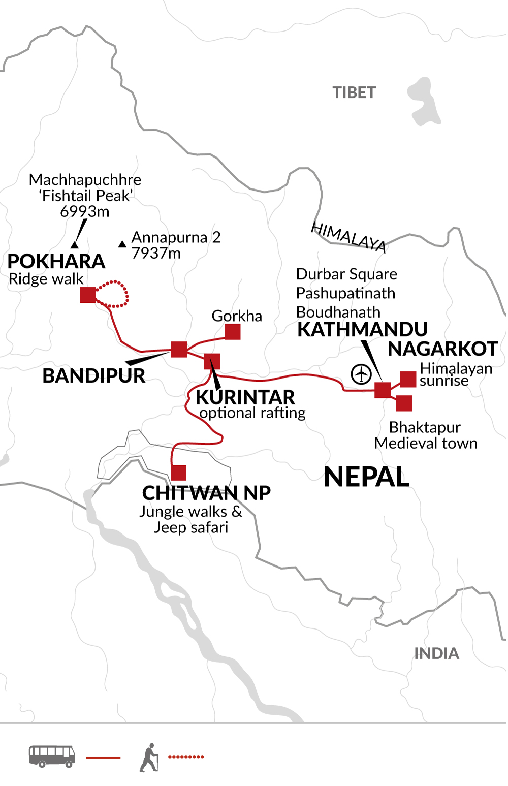 tourhub | Explore! | Discover Nepal | Tour Map