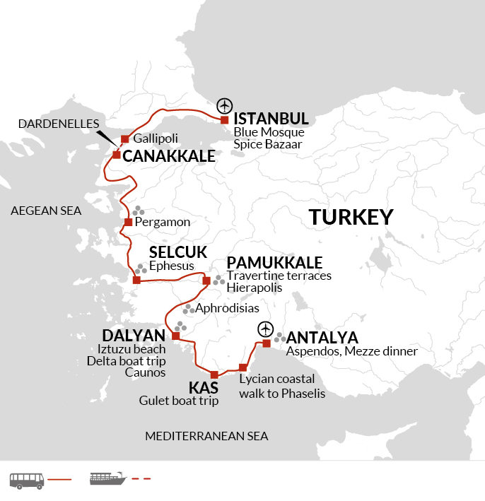 tourhub | Explore! | Upgraded - Discover Turkey | Tour Map