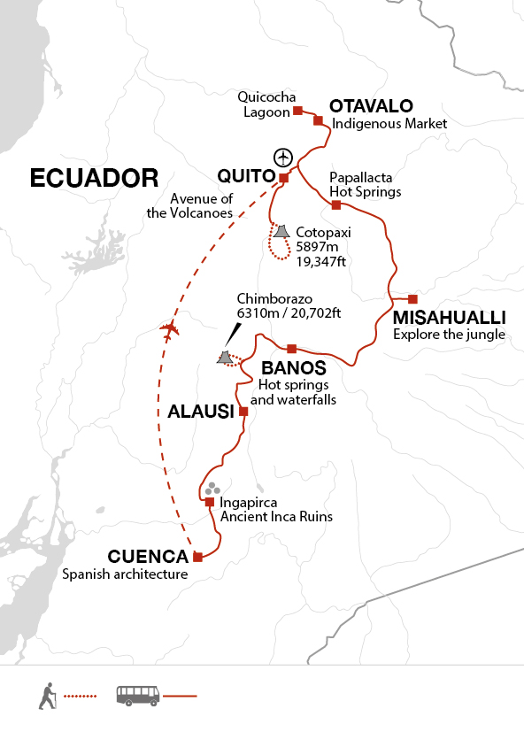 tourhub | Explore! | Ecuador - Andes to Amazon | Tour Map