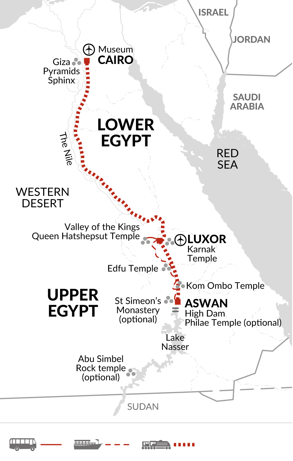 tourhub | Explore! | Classic Egypt with Nile Cruise | Tour Map
