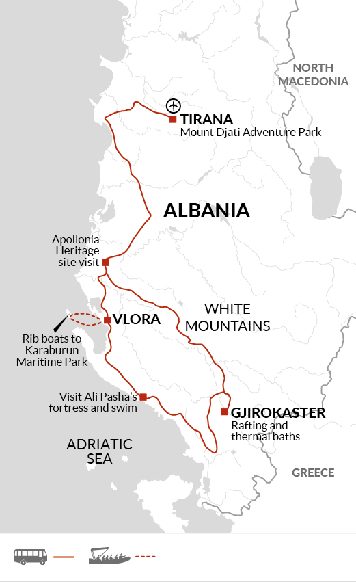 tourhub | Explore! | Family Albania Adventure | Tour Map