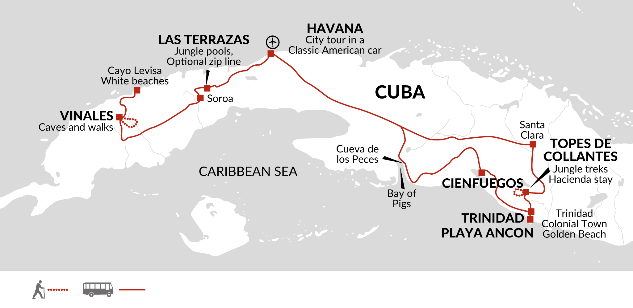 Tour Map tourhub | Explore! | Family Cuba Discovery | Tour Map