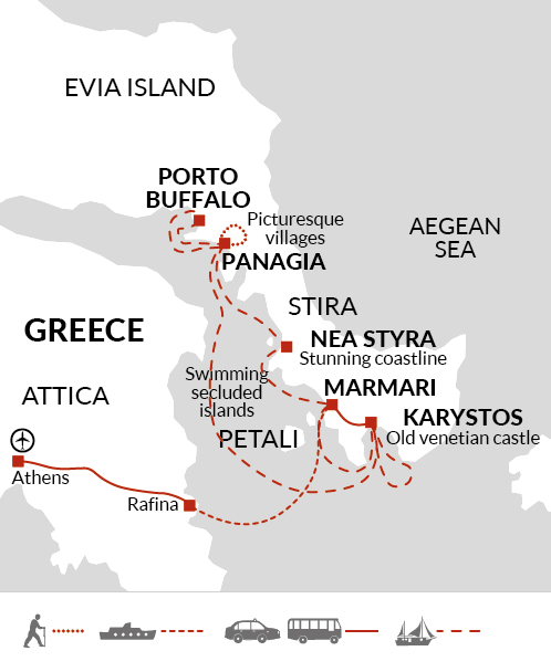 tourhub | Explore! | Family Greek Coast Caique Cruise | Tour Map