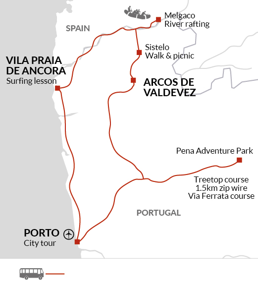 tourhub | Explore! | Family Active Portugal | Tour Map