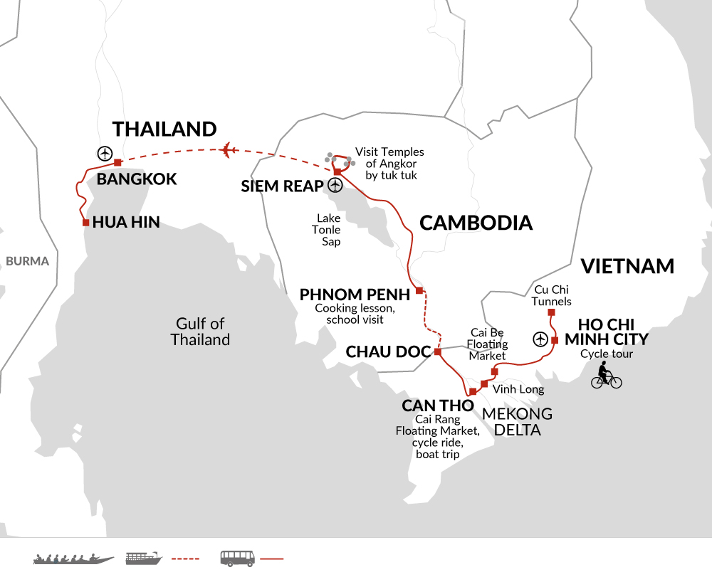 tourhub | Explore! | Family Vietnam, Cambodia & Thailand Journey | Tour Map