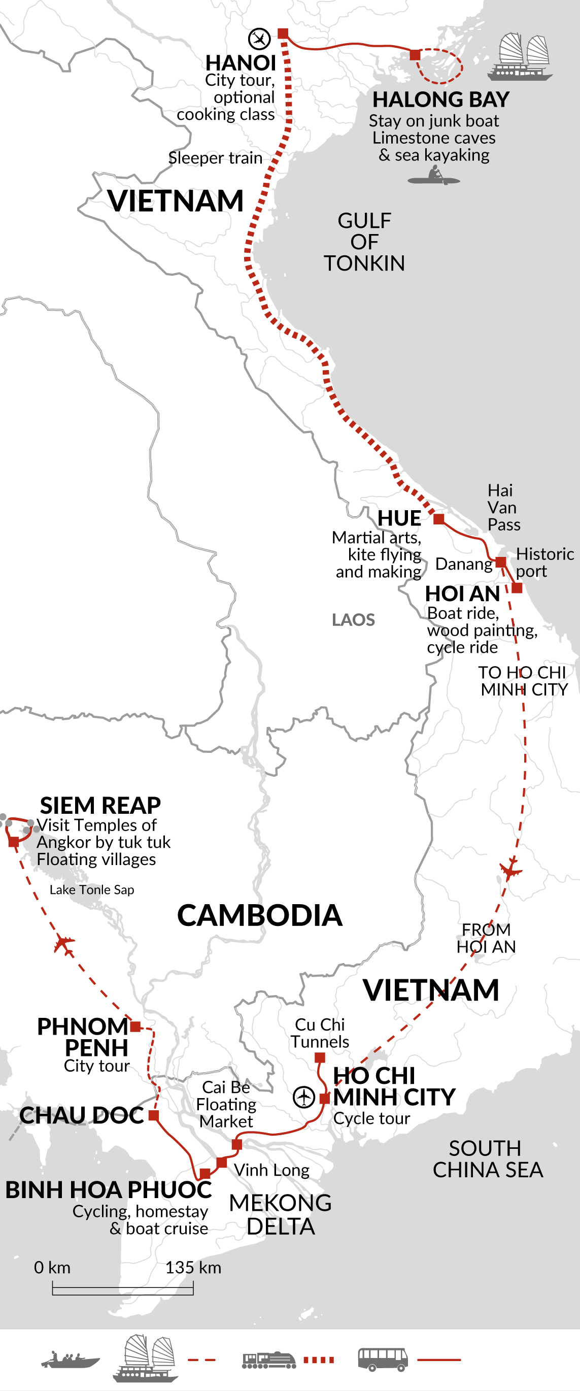 tourhub | Explore! | Family Discover Vietnam and Angkor Wat Extension | Tour Map