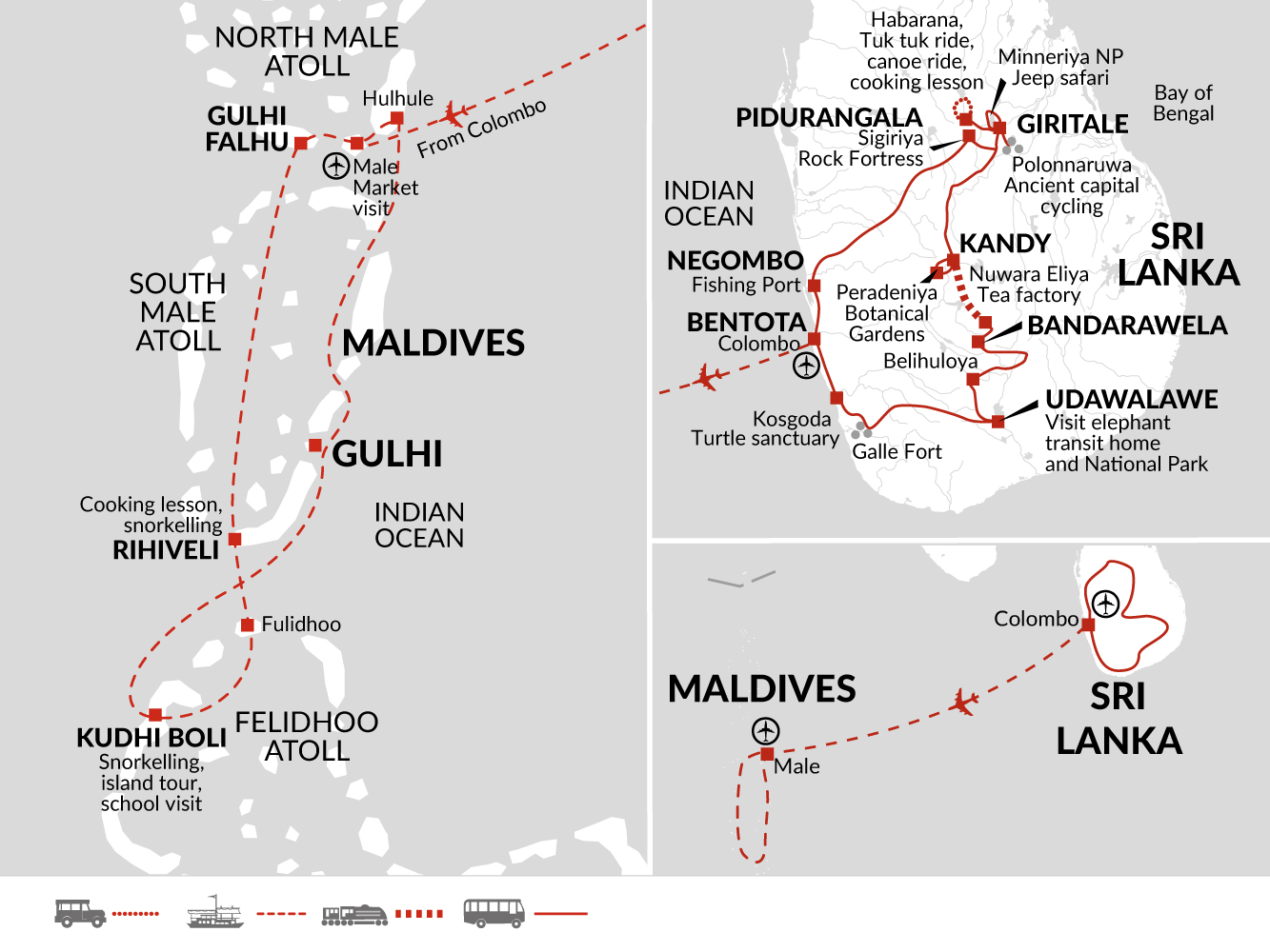 tourhub | Explore! | Sri Lankan and Maldives Family Adventure | Tour Map