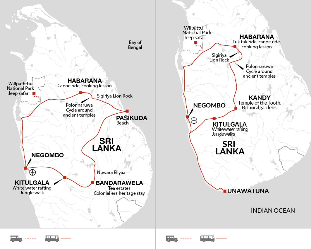 tourhub | Explore! | Family Highlights of Sri Lanka | Tour Map