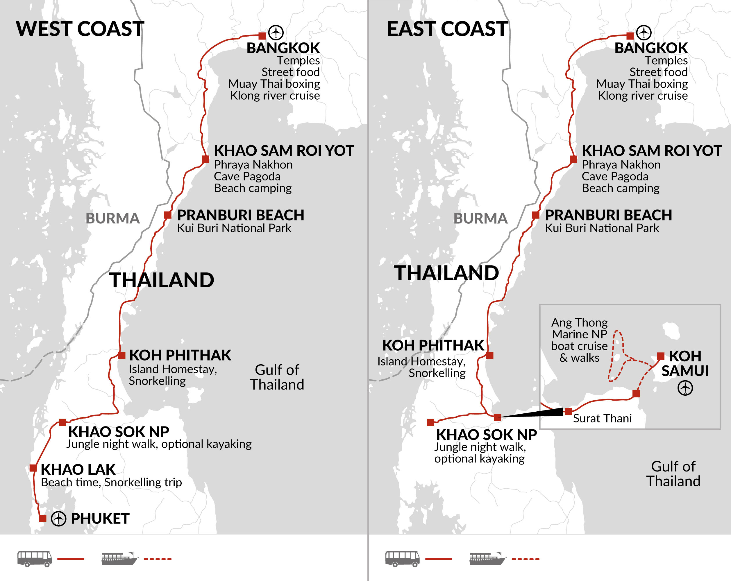 tourhub | Explore! | Family Thailand Beach, Jungle and Wildlife Adventure | Tour Map