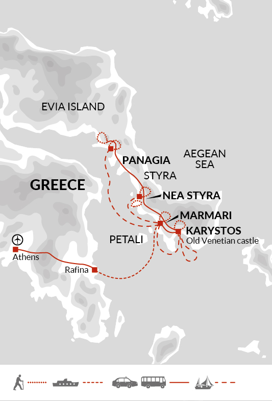 tourhub | Explore! | Greek Cruise and Island Walking | Tour Map