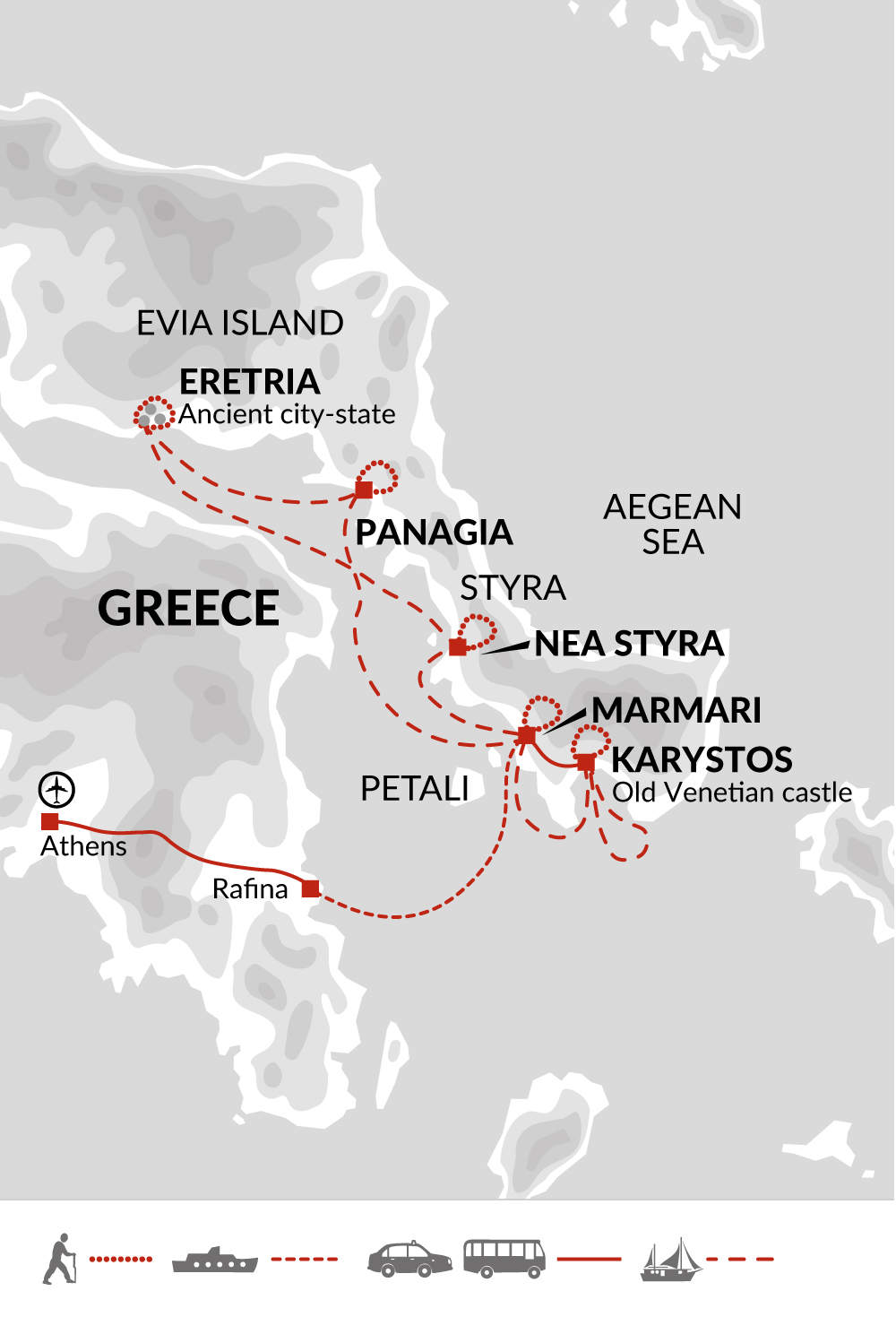 tourhub | Explore! | Greek Cruise and Island Walking | Tour Map