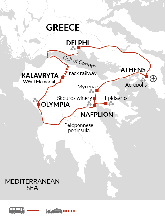 tourhub | Explore! | Highlights of Greece | Tour Map