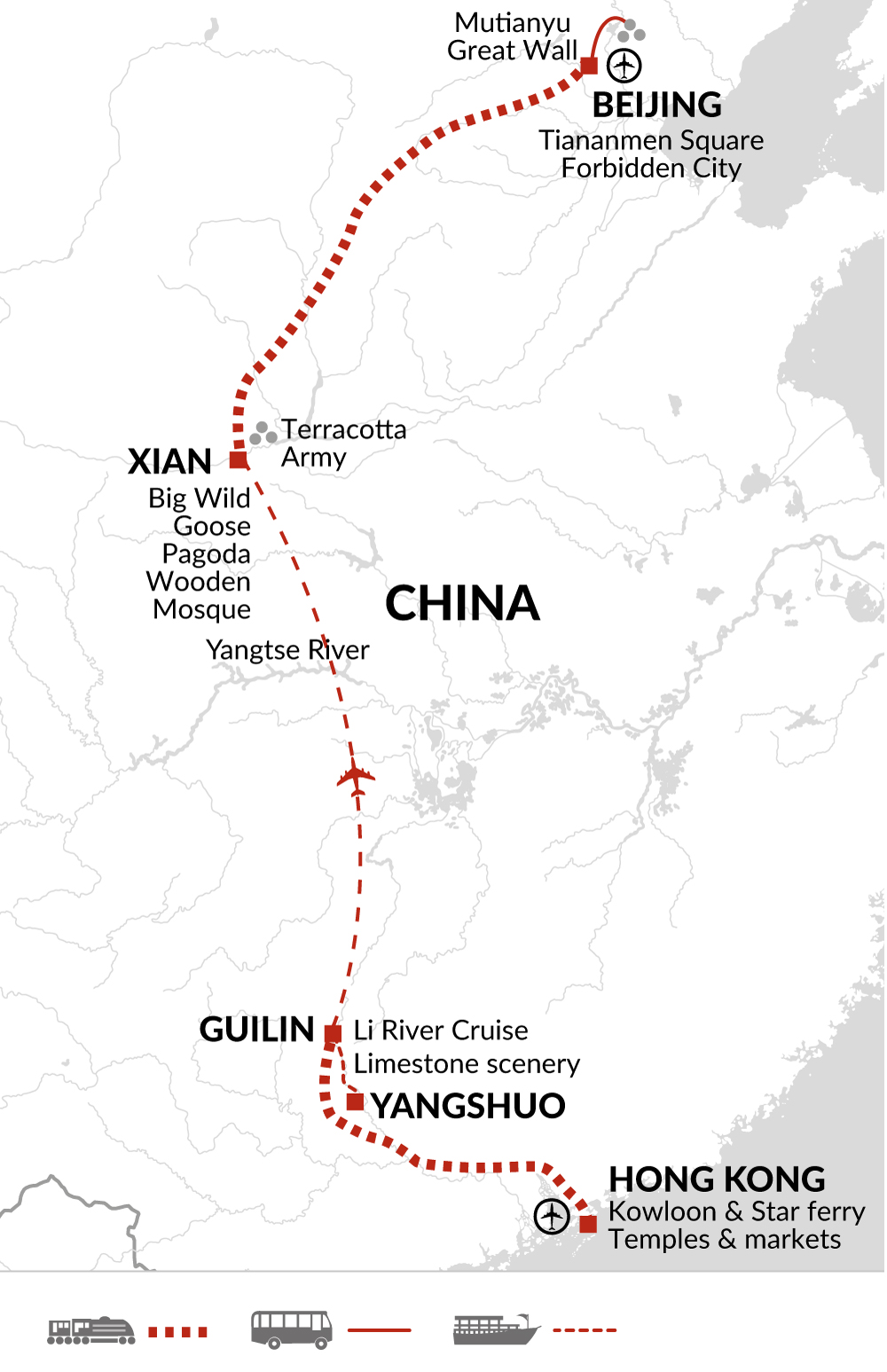 tourhub | Explore! | China Highlights | HC | Route Map