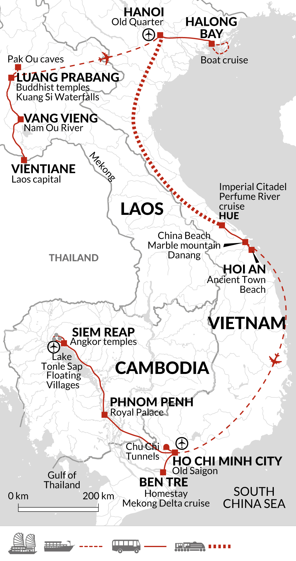 tourhub | Explore! | Jewels Of Indochina | Tour Map