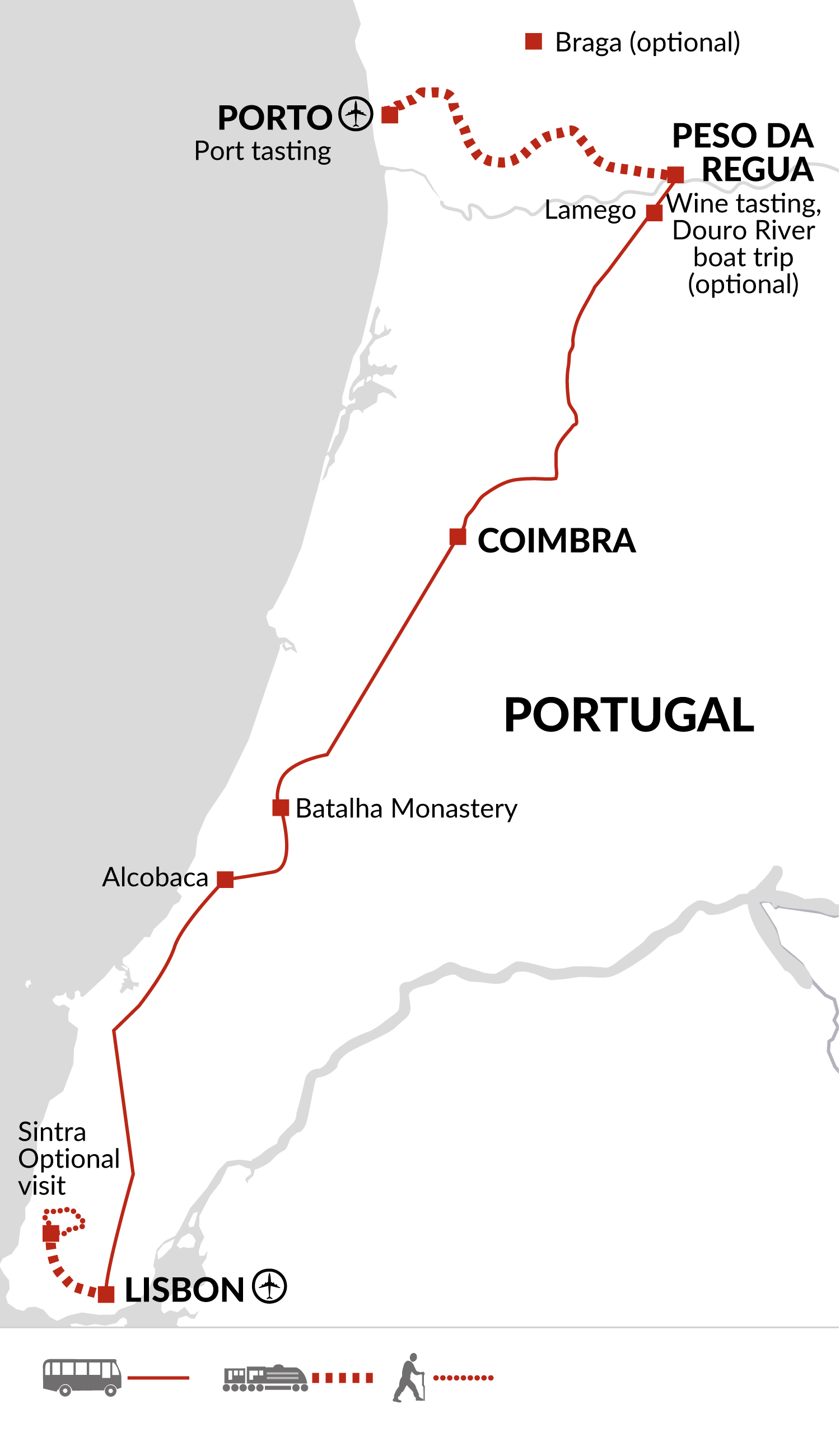 Tour Map tourhub | Explore! | Highlights of Portugal | Tour Map
