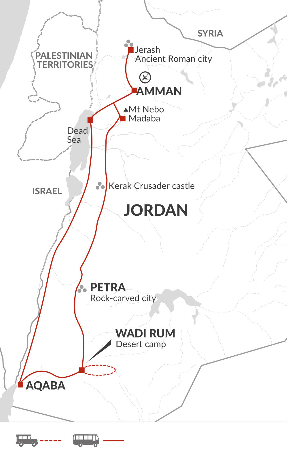 tourhub | Explore! | Jordan Discovery | Tour Map