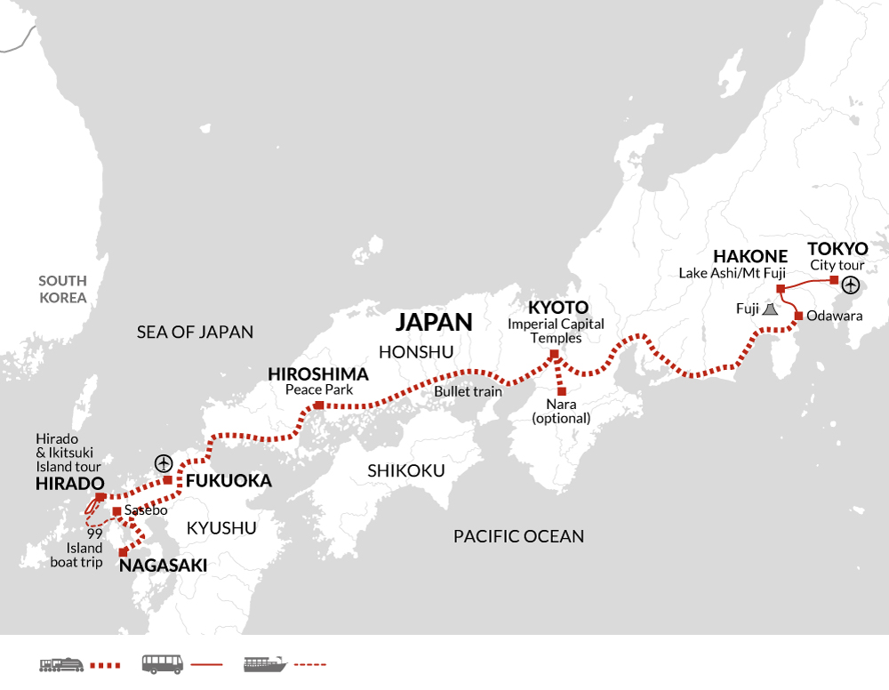 tourhub | Explore! | Japan In Depth - Footsteps of the Shogun | Tour Map