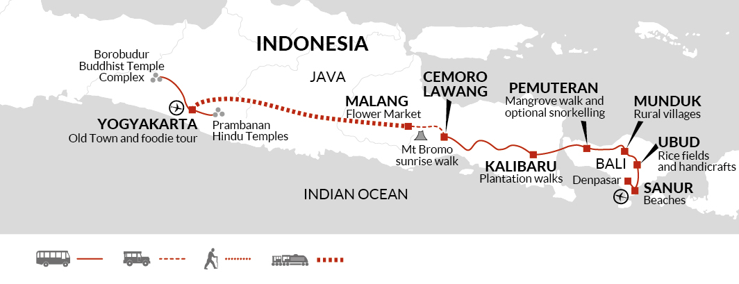 tourhub | Explore! | Exotic Java and Bali | Tour Map