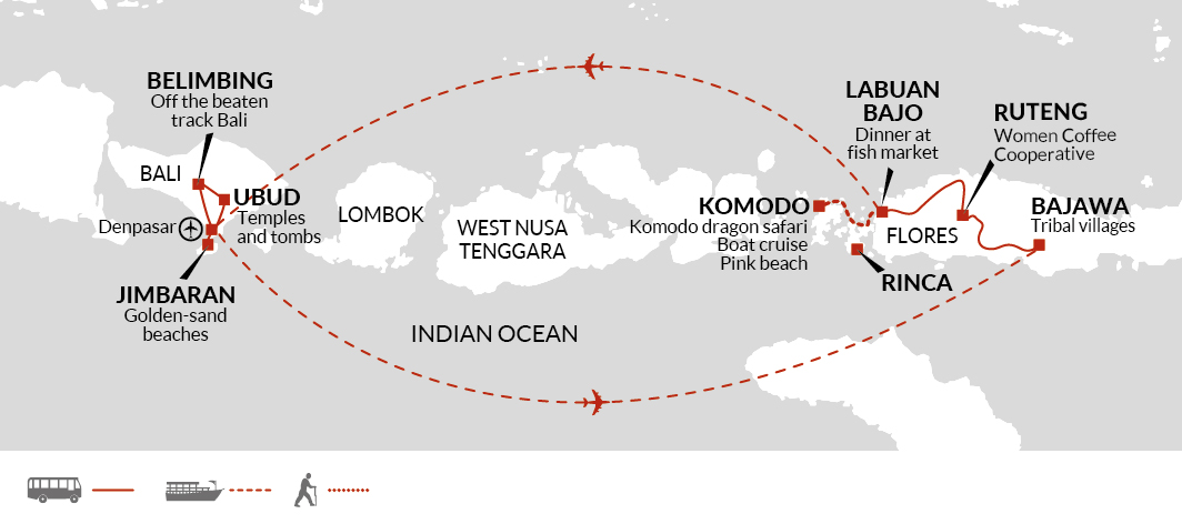 tourhub | Explore! | Discover Bali, Flores and Komodo Islands | Tour Map