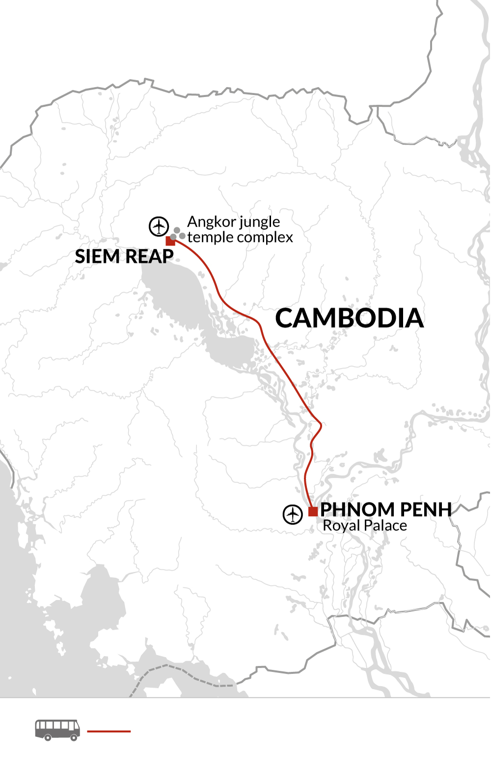 tourhub | Explore! | Cambodia Highlights | KCH | Route Map