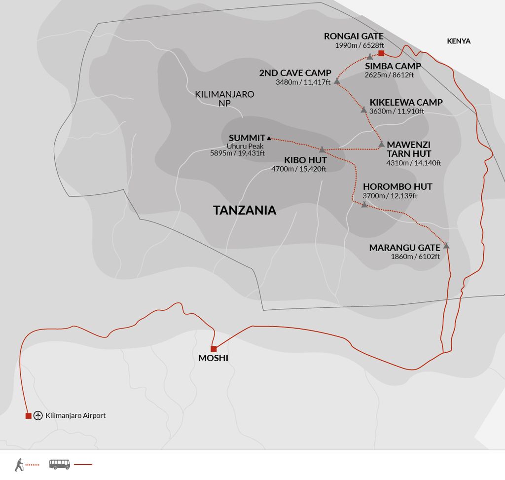 tourhub | Explore! | Kilimanjaro - Rongai Trek | Tour Map