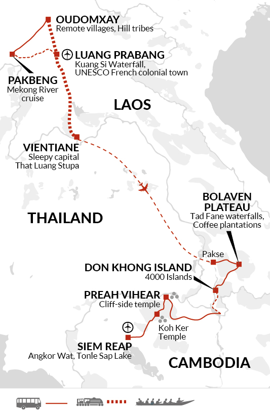 tourhub | Explore! | Spirit of Laos | Tour Map