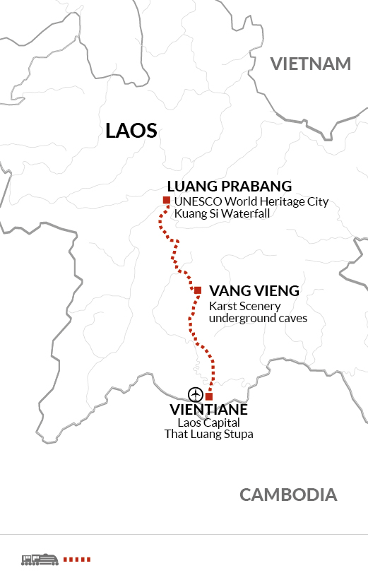 tourhub | Explore! | Highlights of Laos | Tour Map