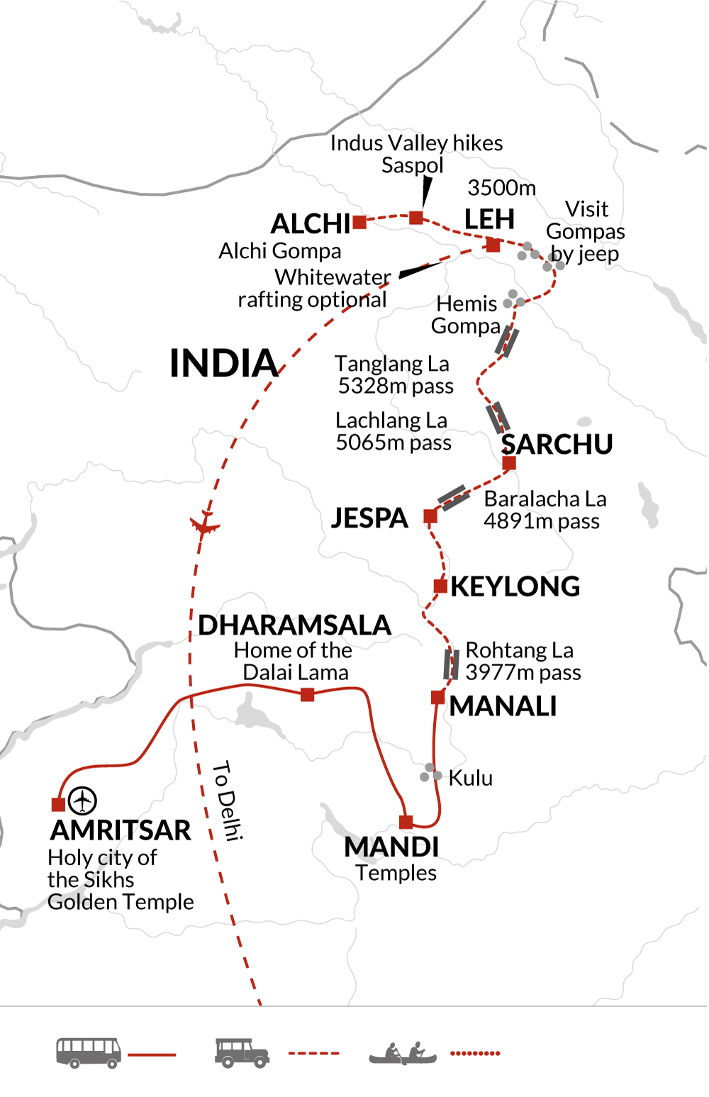 tourhub | Explore! | Discover India's Little Tibet | Tour Map
